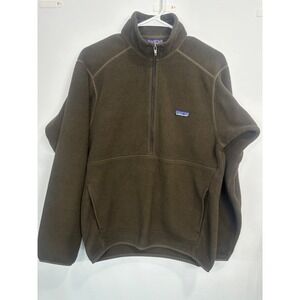 Patagonia Synchilla 1/4 Zip Fleece Pullover Sweater Brown‎ Men's Small